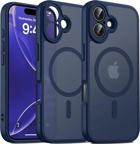 Vista 72 de Oterkin Funda magnética para Samsung Galaxy A17 mate, funda de teléfono A17 compatible con MagSafe esmerilada, translúcida, a prueba de golpes Negro