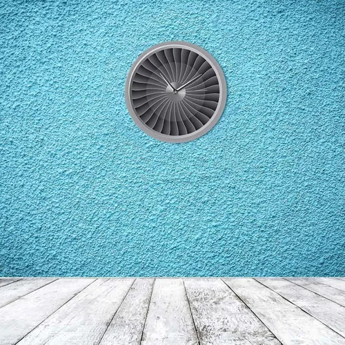 Vista 5 de Reloj de pared – 12 pulgadas silencioso sin tictac motor a chorro de turbina ventilador de motor impreso acrílico reloj de pared de avión arte