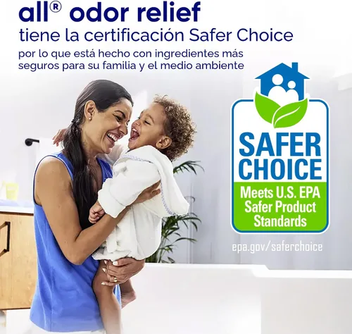 Vista 4 de All - Detergente líquido para ropa, alivio de olores, sin perfume, 80.1 onzas líquidas, 90 cargas