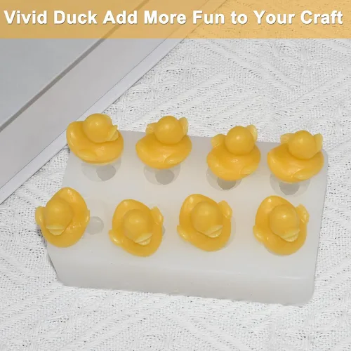 Vista 5 de Molde de silicona de pato 3D de 8 cavidades para hornear, resina epoxi, arcilla polimérica para manualidades