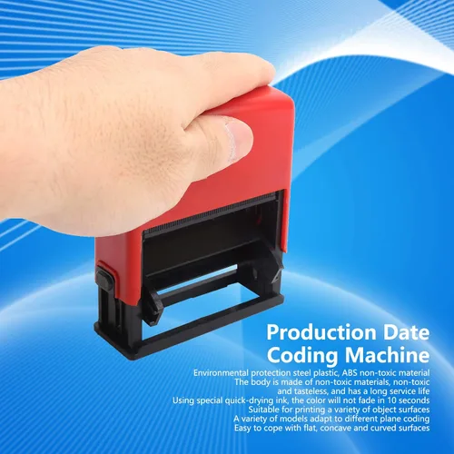 Vista 2 de Máquina de codificación portátil - Impresora de mano Máquina de codificación de fecha de tinta Máquina manual de sellos de codificación de fecha