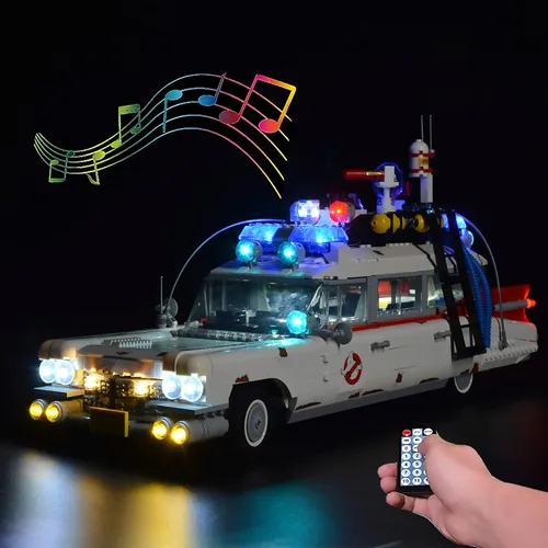 Vista 6 de T-Club Kit de luces LED para Lego Ghostbusters Ecto-1 10274, kit de iluminación compatible con Lego 10274