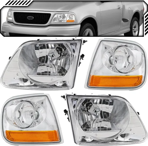 Vista 2 de EPIC LIGHTING Faros halógenos tipo OE compatibles con FOR.D 01-03 F-150 97-99 F-250 LIGHTNING