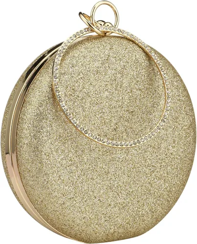 Vista 6 de Gets Bolso de mano con asa superior para mujer, con anillo circular de diamantes de imitación