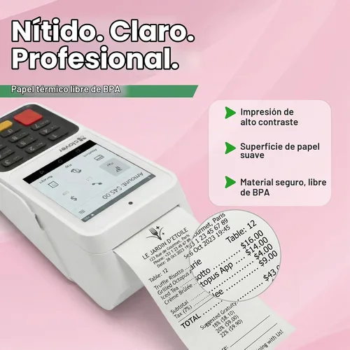 Vista 7 de Papel de recibo térmico para encimera compacto compatible con Clover de 2 1/4 pulgadas x 55 pies (10 rollos)