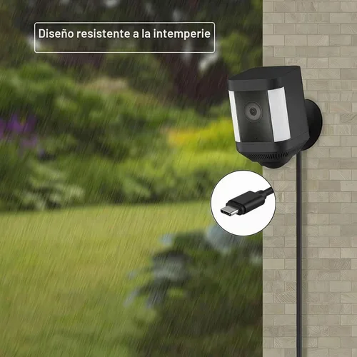 Vista 3 de Adaptador de corriente para Spotlight Cam Plus/Pro (batería) y cámara de proyector (batería), con cable exterior resistente a la intemperie de 25