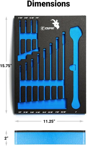 Vista 2 de Capri Tools Llaves combinadas de bandeja de mecánico, SAE