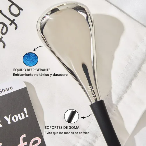 Vista 3 de pfefe Globos de Hielo Herramientas para el Cuidado de la Piel Facial para Mujeres Cara y Ojos, Palitos Criogénicos de Belleza Facial de Acero