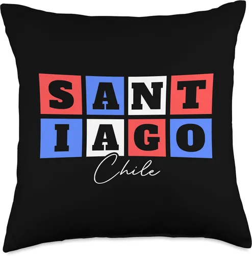 Vista 4 de Santiago Chile Souvenirs Santiago Chile Travel Vacation Souvenir Throw Pillow, 16x16, Multicolor