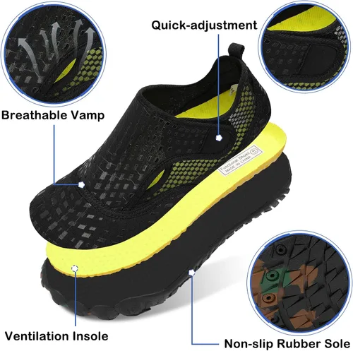 Vista 4 de Scurtain Unisex Mens Womens Athletic Hiking Water Shoes Quick Dry Barefoot Aqua Shoes Swim Shoes Beach Shoes with Drainage
