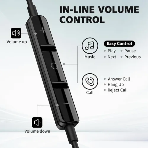 Vista 3 de Auriculares USB C para iPhone 17 Air 16 15 Pro Max Plus/iPad, auriculares tipo C con aislamiento de ruido con micrófono, cable magnético estéreo