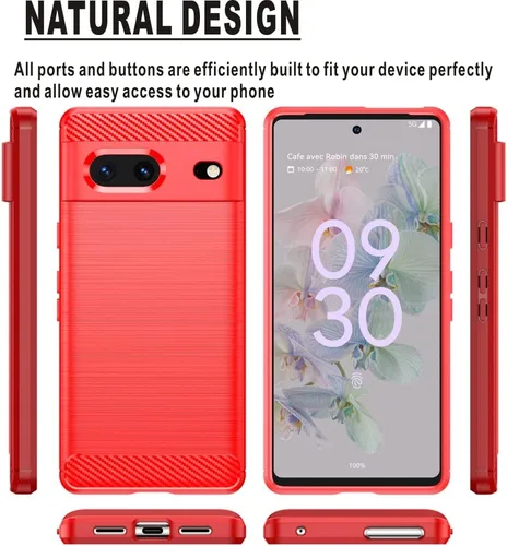 Vista 9 de Carcasa para Google Pixel 7 (poliuretano termoplástico), color negro Funda protectora de goma TPU flexible para Google Pixel 7 2022 de 6.3