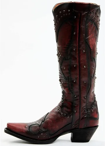 Vista 3 de Dan Post Daredevil Western Botas para mujer, punta corta roja, talla 8 M de EE. UU, Rojo