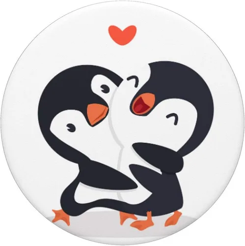 Vista 3 de Bonita idea de regalo de pingüino para sus PopSockets agarre y soporte para teléfonos y tabletas, Negro