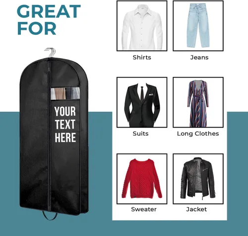 Vista 3 de Personalized Passion Bolsas de ropa para hombres y mujeres, tamaño perfecto de 60 pulgadas, funda de traje para viajes y almacenamiento, bolsa