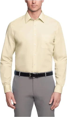 Vista 9 de Van Heusen Mens Dress Shirt Regular Fit Poplin Solid Negro