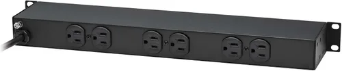 Vista 6 de Tripp Lite Regleta de alimentación PDU para montaje en rack de 12 tomas, enchufes frontales y traseros de grado de red, 15A, 120V, cable de 15 pies