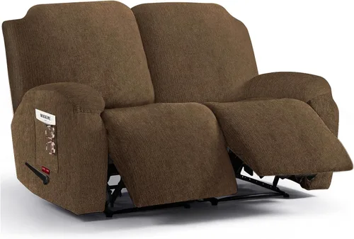 Vista 50 de 3 fundas elásticas para sillas reclinables, fundas de tela de felpa y protectores duraderos de muebles para niños y mascotas (1 plaza, negro)