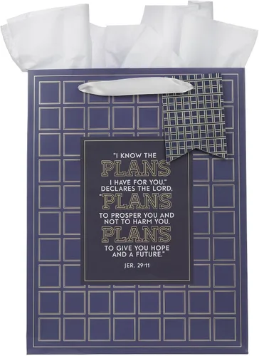 Vista 64 de Christian Art Gifts Bolsa de regalo grande de las Escrituras de Paisaje con tarjeta de felicitación y juego de papel de seda para niños: cada