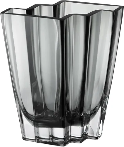 Vista 10 de Jarrón de cristal, amatista, diseño cheurón, 5.5 pulgadas de altura, resistente, fabricado en Europa, por Barski