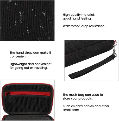 Vista 5 de Bolsa de almacenamiento compacta para hombre con correa de mano, fácil de almacenar QP2520/90/70 (negro rojo)
