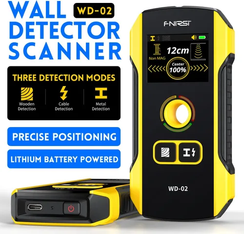 Vista 2 de Detector de Vigas de Pared FNIRSI - Detector electrónico de pernos FNIRSI actualizado WD-02 con pantalla TFT y chip HPC, escáner de pared