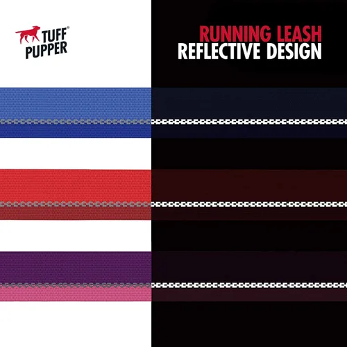 Vista 6 de Correa de perro Tuff Pupper con manos libres de longitud ajustable Ligera para correr, trotar, caminar Cinturón acolchado (61-127 cm) Se
