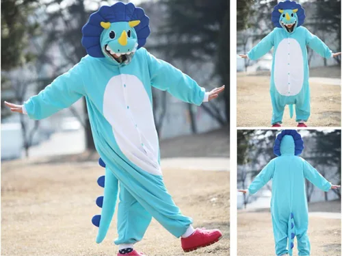 Vista 2 de Lifeye Pijama Triceratops para adultos, disfraz de cosplay de animales