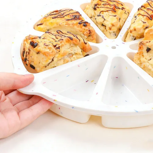 Vista 5 de SHEbaking - Molde de silicona para scones, moldes para hornear 8 cavidades, molde para tartas, pizzas, brownies sin BPA