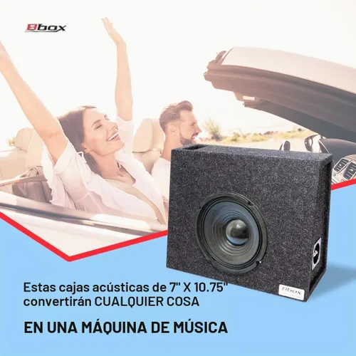 Vista 3 de Atrend - Caja de subwoofer universal con ventilación estilo camión de 8 pulgadas, paneles finales en inglete y Dado, acabado alfombrado premium