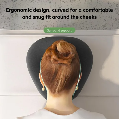 Vista 4 de Almohada ergonómica de espuma viscoelástica boca abajo para masaje, estómago durmiendo después de una cirugía ocular BBL con funda lavable