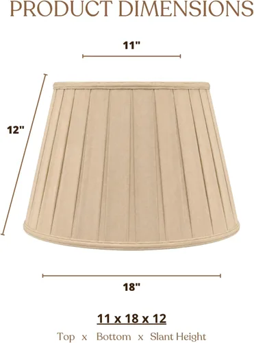 Vista 3 de Royal Designs - Pantalla básica para lámpara Empire, diseño de pliegues ingleses, Oro Antiguo, 11 x 18 x 12 pulgadas Dorado antiguo