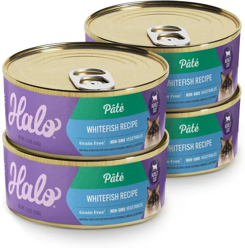 Vista 9 de Halo Comida húmeda de paté para gatos, receta de pollo real, lata de 5.5
