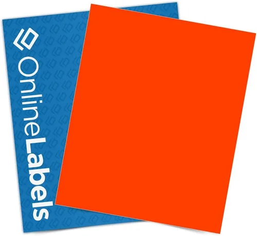 Vista 8 de OnlineLabels - Etiquetas adhesivas de 8.5 x 11 pulgadas, color naranja