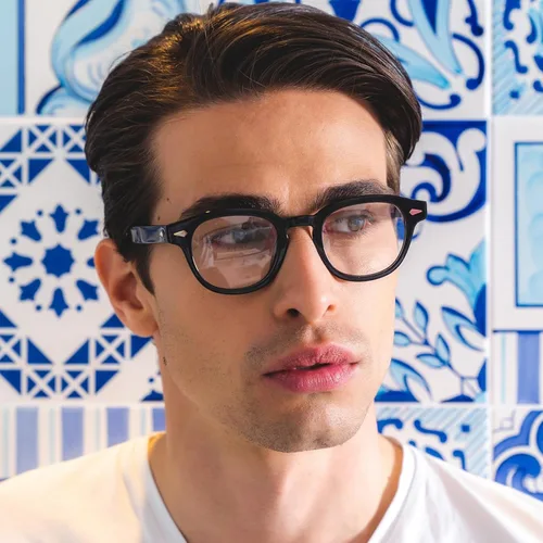 Vista 2 de AIEYEZO Retro Computer Blue Light Blocking Glasses for Men Women Fashion Round Computer Gaming Glasses