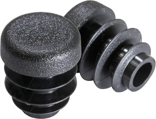 Vista 20 de Prescott Plastics Tapones de plástico acanalados de 1/2 pulgada (0.500 in) de diámetro exterior, tapas redondas de tubo de metal negro, inserciones