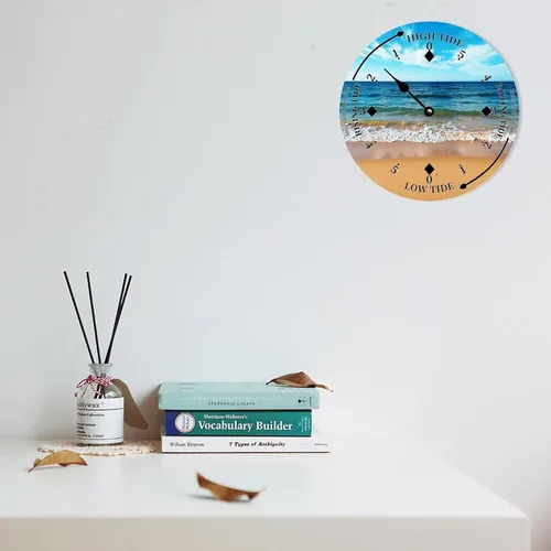 Vista 2 de Tide Clock for Wall Ocean Waves Time Coastal Beach Clocks