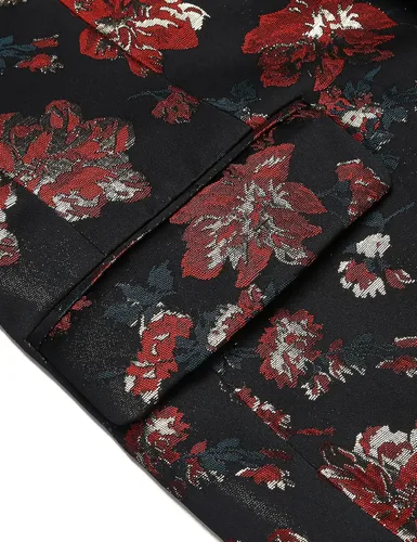 Vista 5 de COOFANDY Mens Floral Tuxedo Jackets One Button Stylish Dinner Wedding Party Dress Suit Blazers Jacket