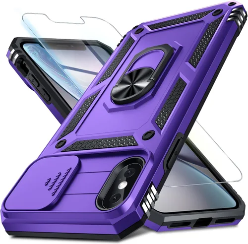 Vista 141 de Janmitta Funda para iPhone 8 Plus/7 Plus/6 Plus, Cubierta de Teléfono con Cubierta Deslizante Integrada para Lente de Cámara + Protector