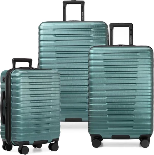 Vista 27 de U.S. Traveler Boren - Maleta de viaje extensible rígida con 8 ruedas giratorias, color negro, juego de 2 piezas