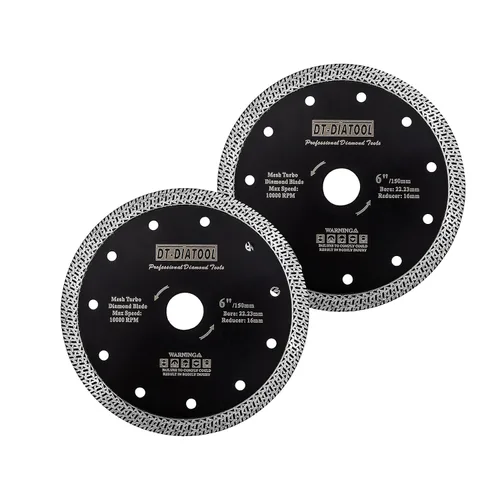Vista 21 de DT-DIATOOL Hoja de granito de diamante de 4 pulgadas para azulejos de porcelana de mármol, disco de corte de diamante de cerámica con segmentos