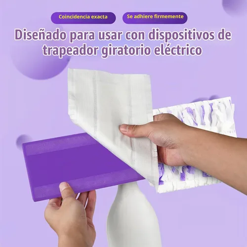 Vista 7 de Paquete de 24 almohadillas desechables para mopa multisuperficie Power Mop™ Tiras de fregado profundas, alta absorción, repuesto de limpieza
