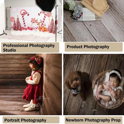 Vista 6 de Kate Alfombrillas de Suelo para Fotografía de Madera Marrón Oscuro Alfombrilla de Suelo para Fotografía de Recién Nacidos Accesorios Telón de Fondo