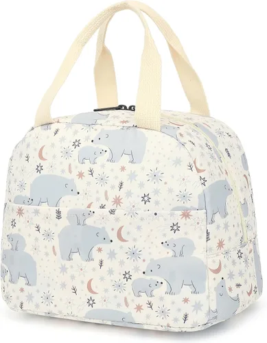 Vista 8 de Bolsa de almuerzo para mujeres y niñas, lonchera reutilizable con aislamiento térmico para adultos y niños, trabajo, escuela, picnic, playa