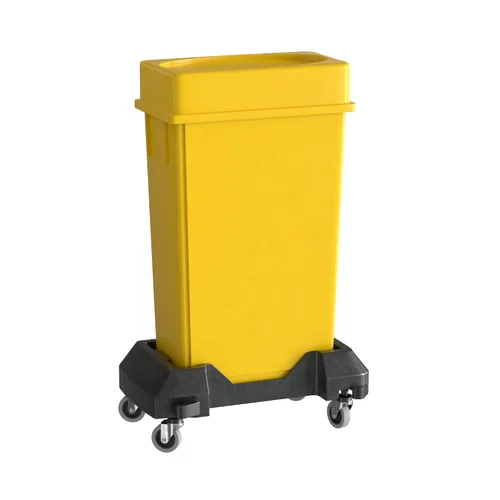 Vista 11 de Bote de basura Slim Jim negro de 23 galones con carrito