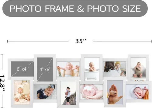 Vista 5 de HELLO LAURA - Marcos de fotos para decoración de pared, paquete de 12 marcos de fotos para pared, marcos de fotos largos en forma de otoño