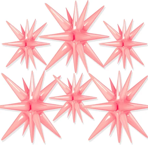 Vista 20 de Globos de papel de aluminio con forma de estrella negra de PartyWoo, 2 piezas de 42 pulgadas, grandes, con puntas explosivas, de Mylar