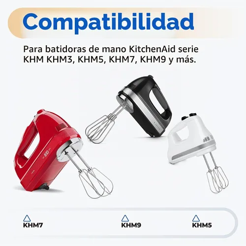 Vista 2 de Batidoras turbo para mezcladora de mano KitchenAid W10490648, KHM2B, AP5644233, PS4082859