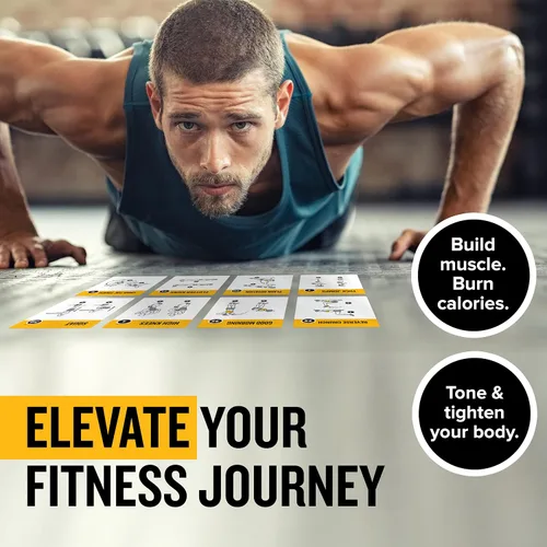 Vista 8 de NewMe Fitness Tarjetas de entrenamiento de peso corporal, baraja de instrucciones de fitness para mujeres y hombres, guía de fitness