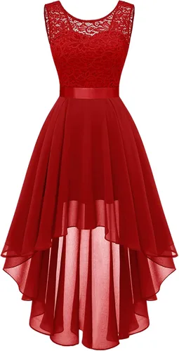 Vista 9 de BeryLove Vestido de cóctel de encaje formal para mujer, fiesta de invitada Negro